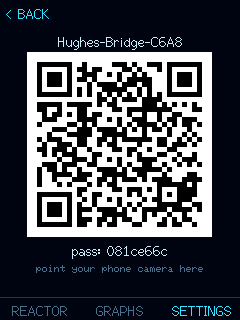 The device hotspot screen showing a QR code your phone scans to join the box's own network